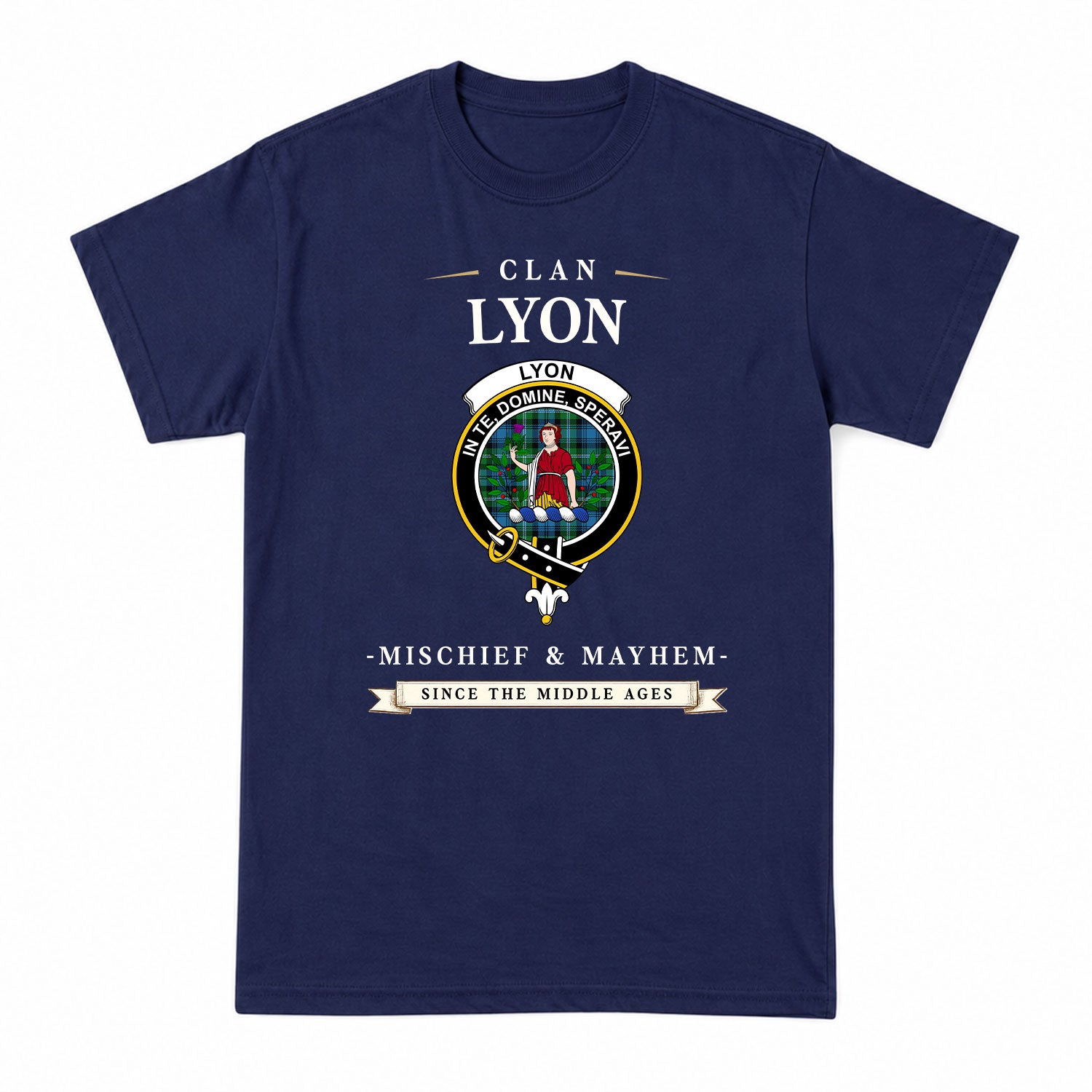 Lyon Tartan Crest Mischief and Mayhem T-shirt