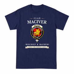MacIver Modern Tartan Crest Mischief and Mayhem T-shirt