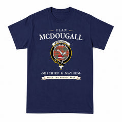 McDougall Ancient Tartan Crest Mischief and Mayhem T-shirt