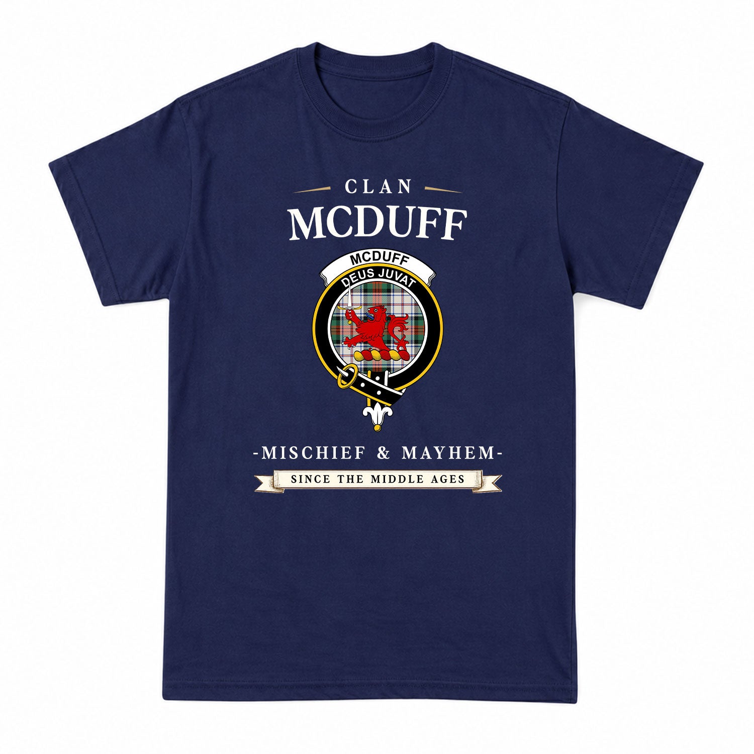 McDuff Dress Ancient Tartan Crest Mischief and Mayhem T-shirt