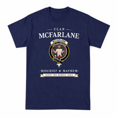 McFarlane Hunting Modern Tartan Crest Mischief and Mayhem T-shirt