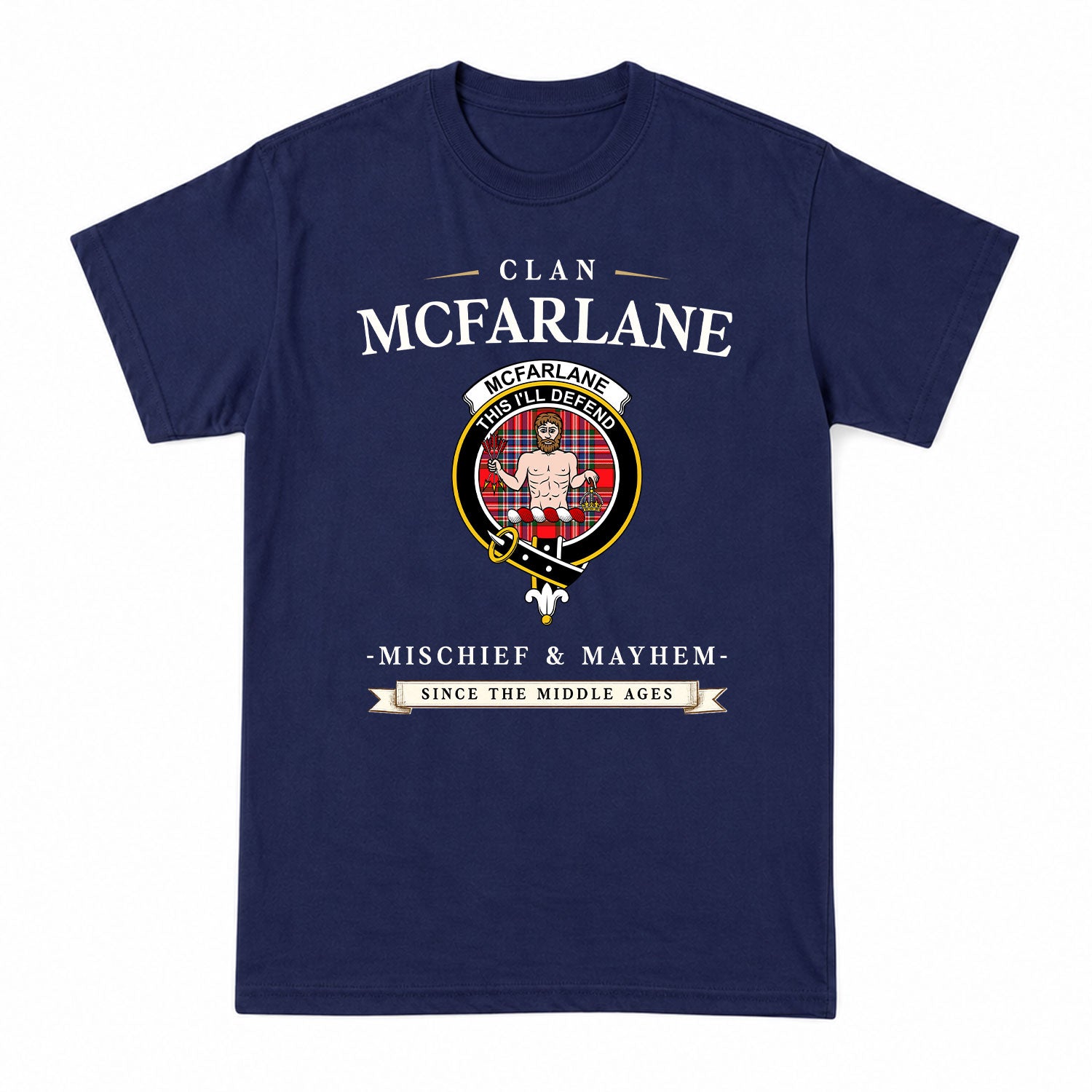 McFarlane Modern Tartan Crest Mischief and Mayhem T-shirt
