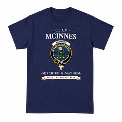 McInnes Modern Tartan Crest Mischief and Mayhem T-shirt