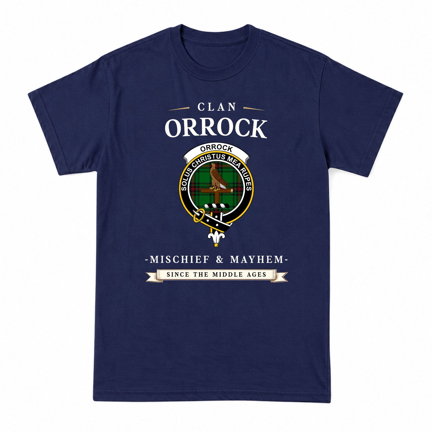 Orrock Tartan Crest Mischief and Mayhem T-shirt
