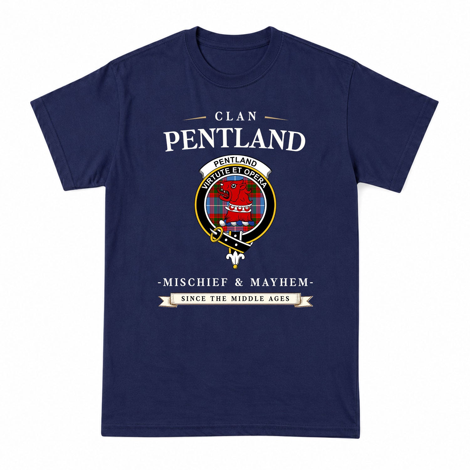 Pentland Tartan Crest Mischief and Mayhem T-shirt