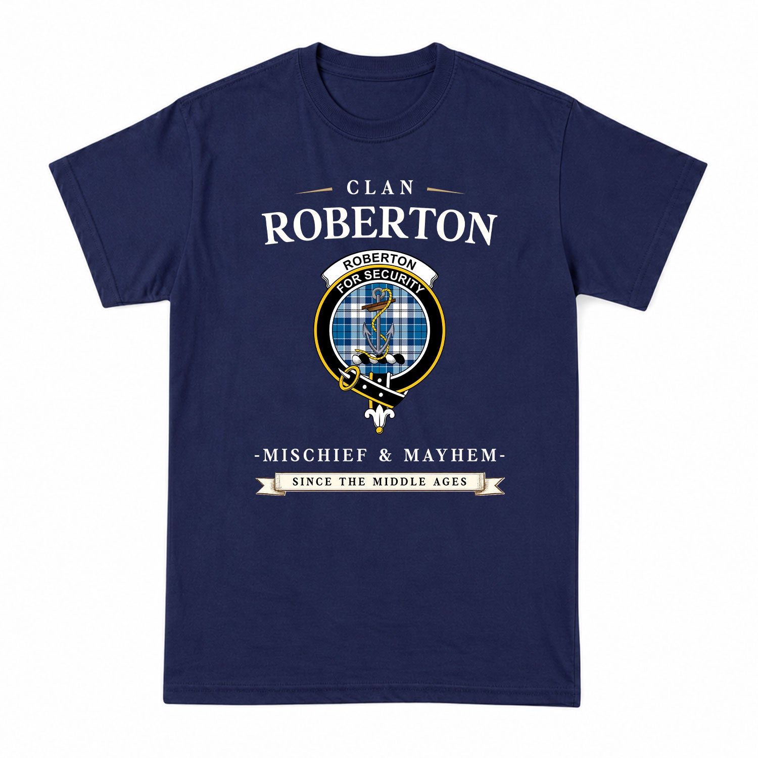 Roberton Tartan Crest Mischief and Mayhem T-shirt