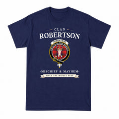 Robertson Modern Tartan Crest Mischief and Mayhem T-shirt