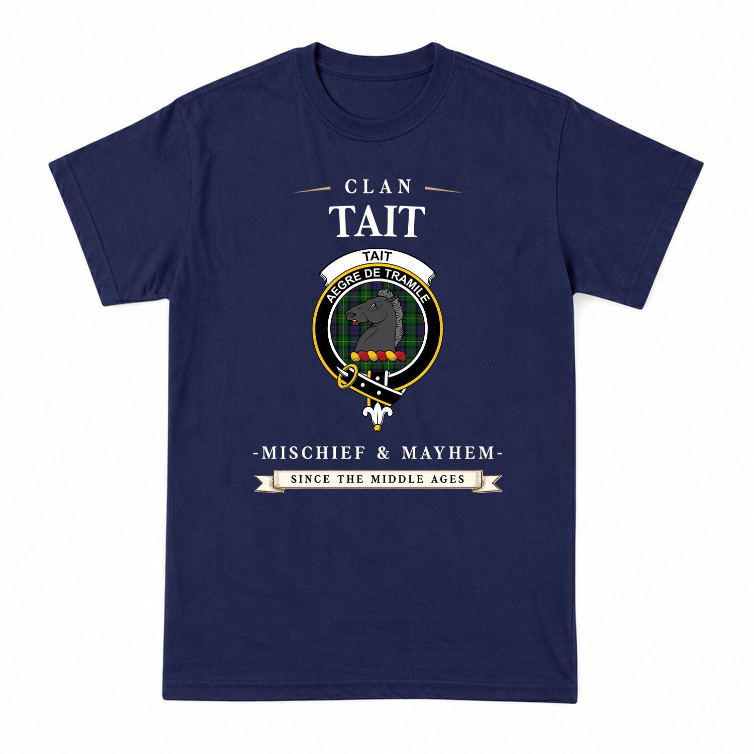 Tait Tartan Crest Mischief and Mayhem T-shirt