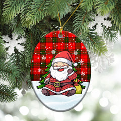 Adair Modern Tartan Christmas Ceramic Ornament - Scottish Santa Style