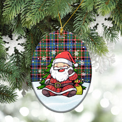 Aikenhead Tartan Christmas Ceramic Ornament - Scottish Santa Style