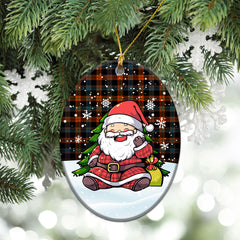 Broun Ancient Tartan Christmas Ceramic Ornament - Scottish Santa Style