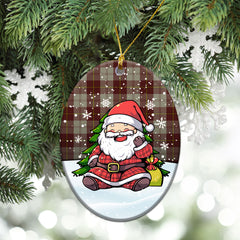 Cunningham Burgundy Dancers Tartan Christmas Ceramic Ornament - Scottish Santa Style