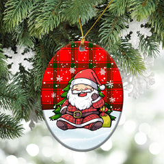 Darroch (Gourock) Tartan Christmas Ceramic Ornament - Scottish Santa Style