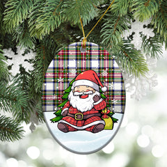 Dennistoun Tartan Christmas Ceramic Ornament - Scottish Santa Style