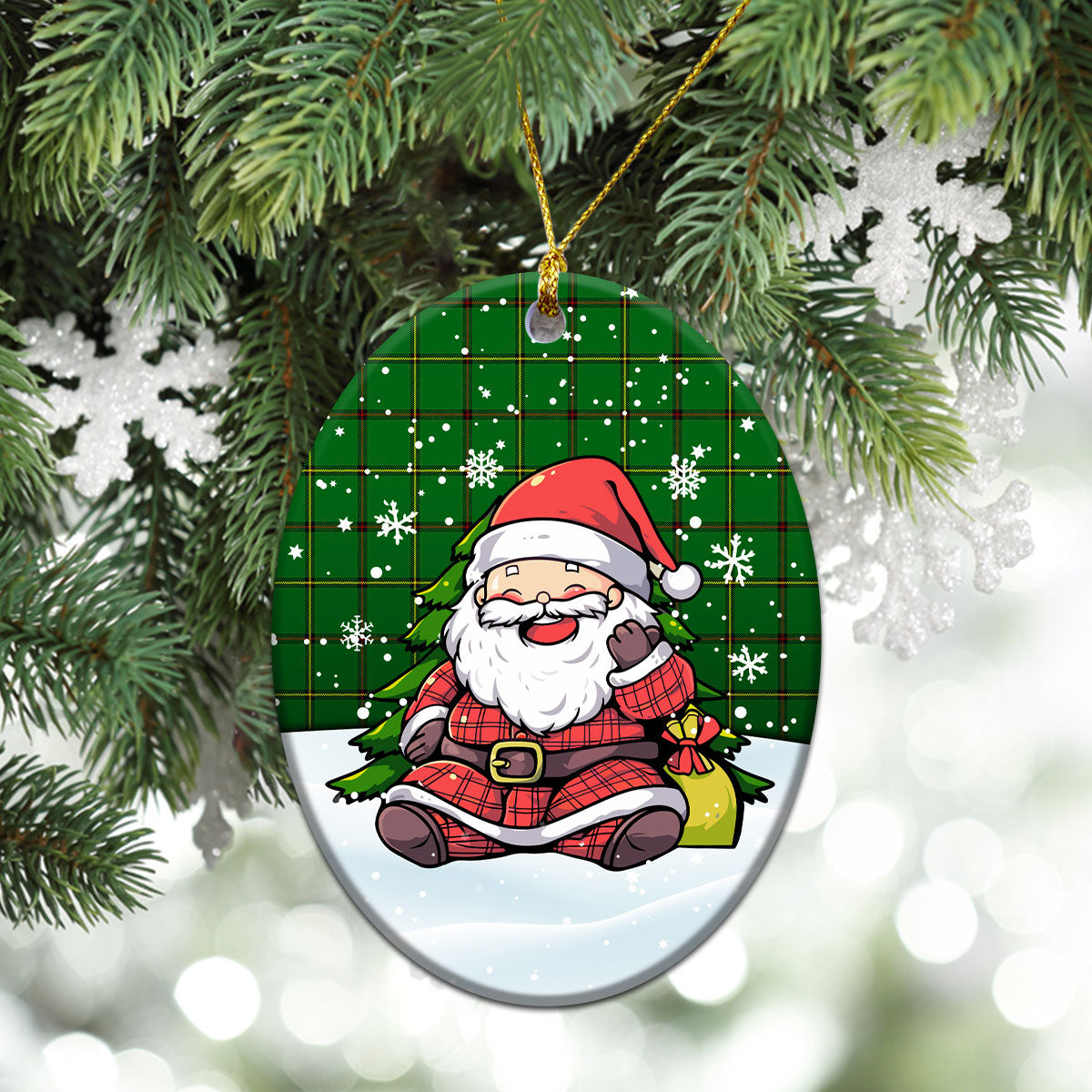 Don Tartan Christmas Ceramic Ornament - Scottish Santa Style