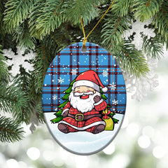 Elliot Ancient Tartan Christmas Ceramic Ornament - Scottish Santa Style
