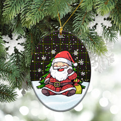 Hall Tartan Christmas Ceramic Ornament - Scottish Santa Style