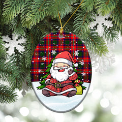 Hopkirk Tartan Christmas Ceramic Ornament - Scottish Santa Style