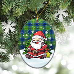 Johnston Ancient Tartan Christmas Ceramic Ornament - Scottish Santa Style