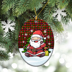Kinninmont Tartan Christmas Ceramic Ornament - Scottish Santa Style