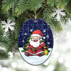 Kirkcaldy Tartan Christmas Ceramic Ornament - Scottish Santa Style