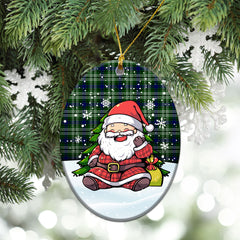 Learmonth Tartan Christmas Ceramic Ornament - Scottish Santa Style