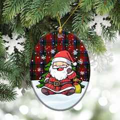 Leith Tartan Christmas Ceramic Ornament - Scottish Santa Style