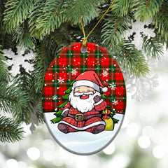 Lennox Tartan Christmas Ceramic Ornament - Scottish Santa Style