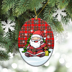 MacBean Tartan Christmas Ceramic Ornament - Scottish Santa Style