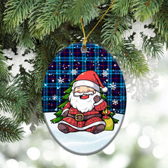 MacCorquodale Tartan Christmas Ceramic Ornament - Scottish Santa Style