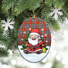 MacFarlane Ancient Tartan Christmas Ceramic Ornament - Scottish Santa Style