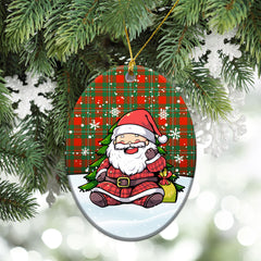 MacGregor Ancient Tartan Christmas Ceramic Ornament - Scottish Santa Style