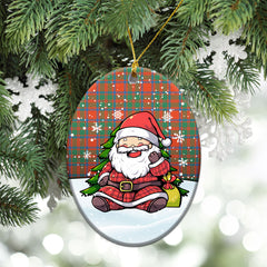 MacKintosh Ancient Tartan Christmas Ceramic Ornament - Scottish Santa Style