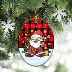 MacQueen Modern Tartan Christmas Ceramic Ornament - Scottish Santa Style