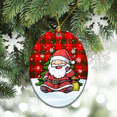 Maxtone Tartan Christmas Ceramic Ornament - Scottish Santa Style