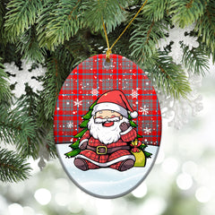 Moubray Tartan Christmas Ceramic Ornament - Scottish Santa Style