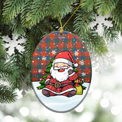 Robertson Ancient Tartan Christmas Ceramic Ornament - Scottish Santa Style