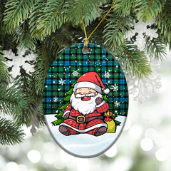 Rollo Ancient Tartan Christmas Ceramic Ornament - Scottish Santa Style