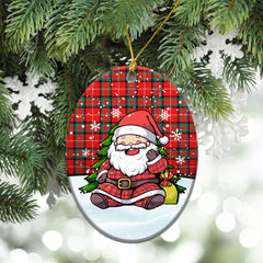 Stewart (Stuart) of Bute Tartan Christmas Ceramic Ornament - Scottish Santa Style
