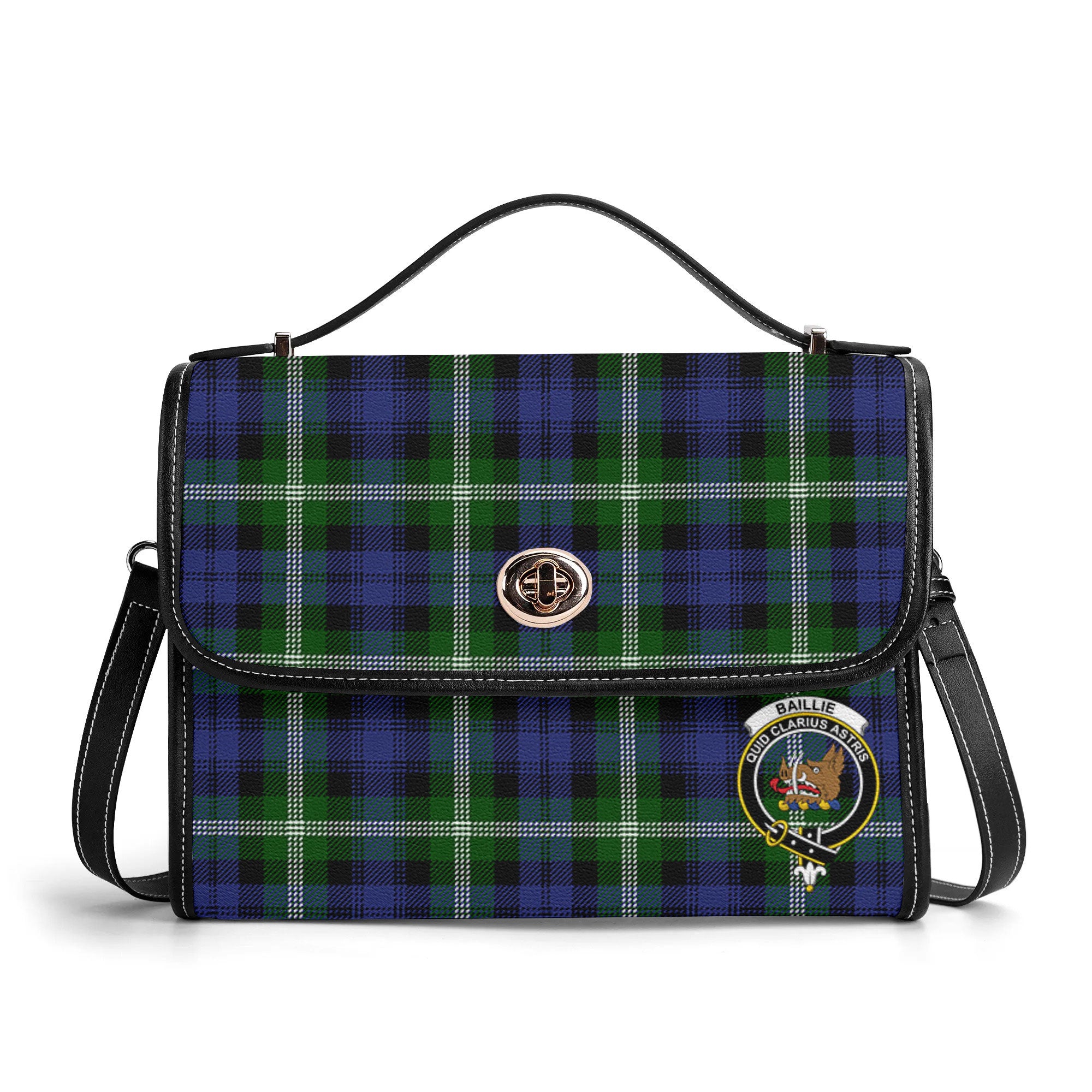 Baillie Modern Tartan Crest Satchel Bag