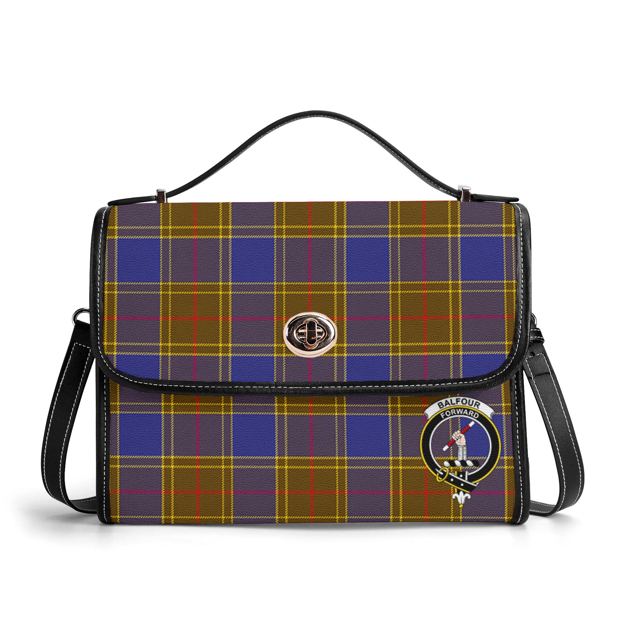 Balfour Modern Tartan Crest Satchel Bag