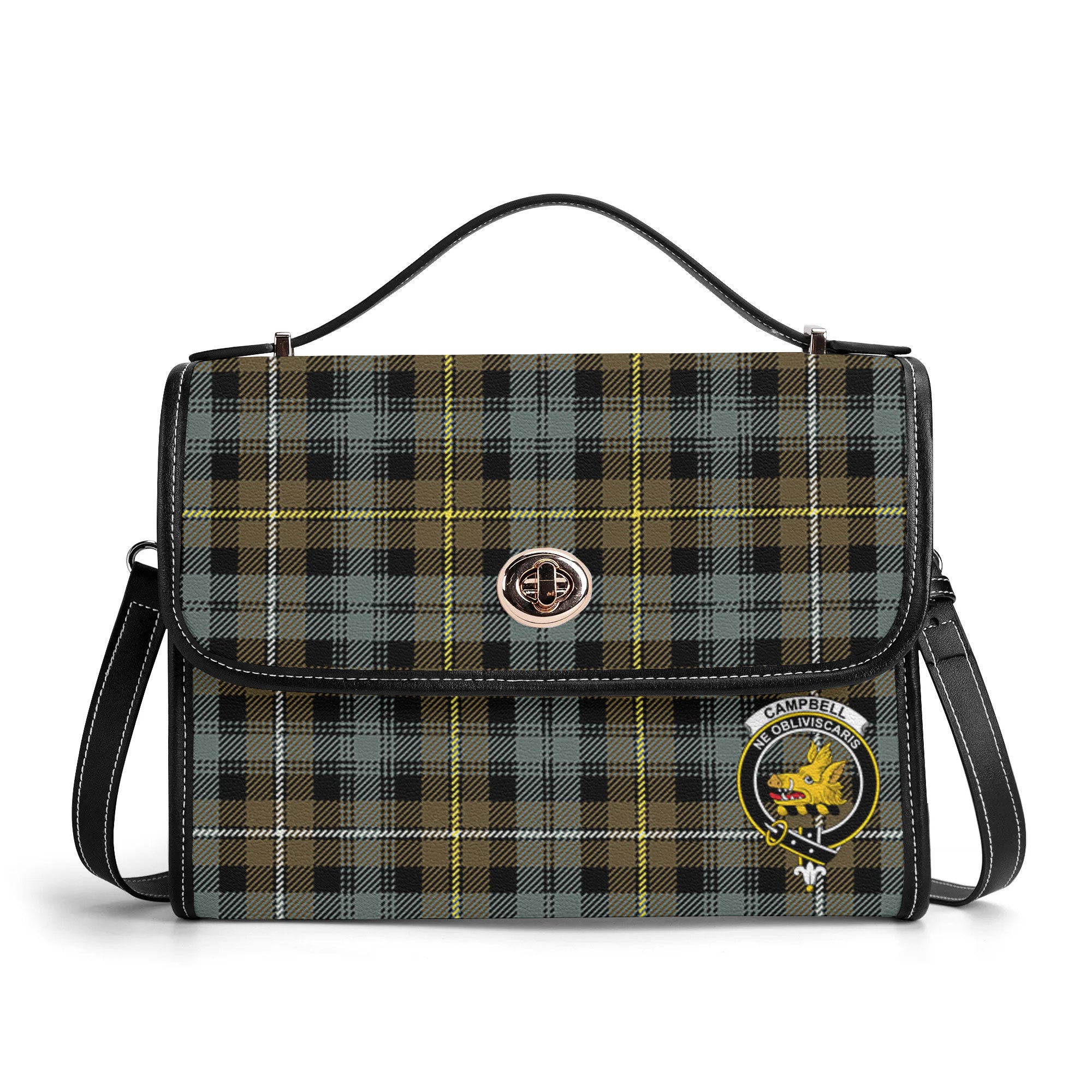Campbell Argyll Weathered Tartan Crest Satchel Bag