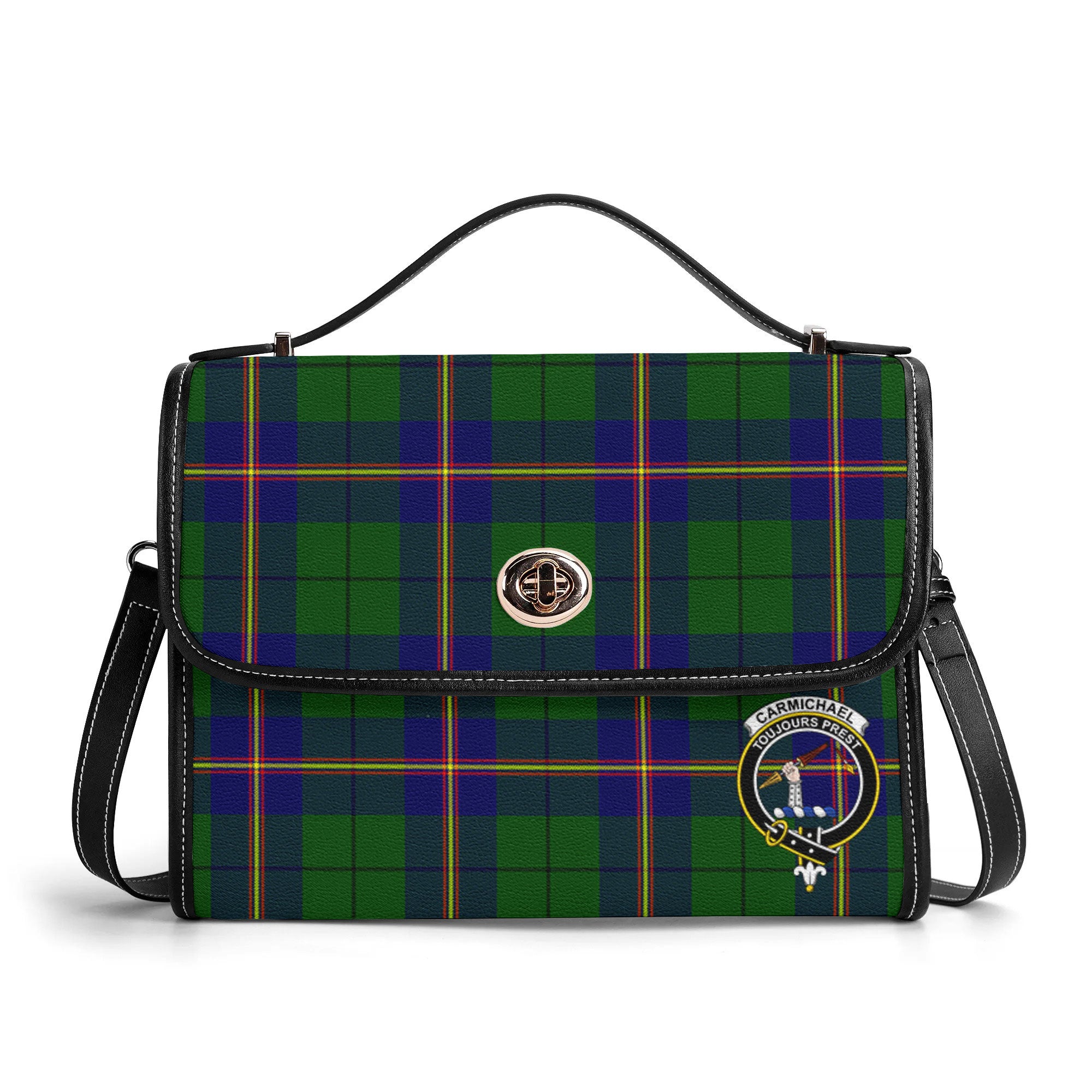 Carmichael Modern Tartan Crest Satchel Bag