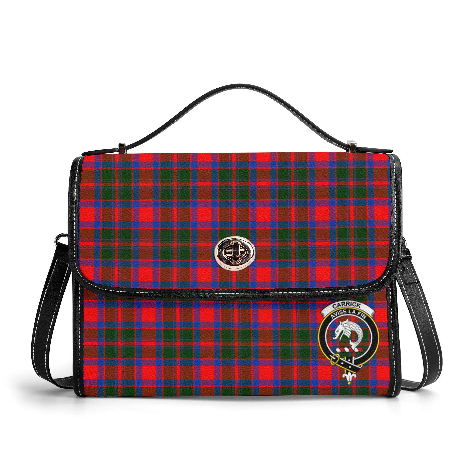 Carrick District Tartan Crest Satchel Bag