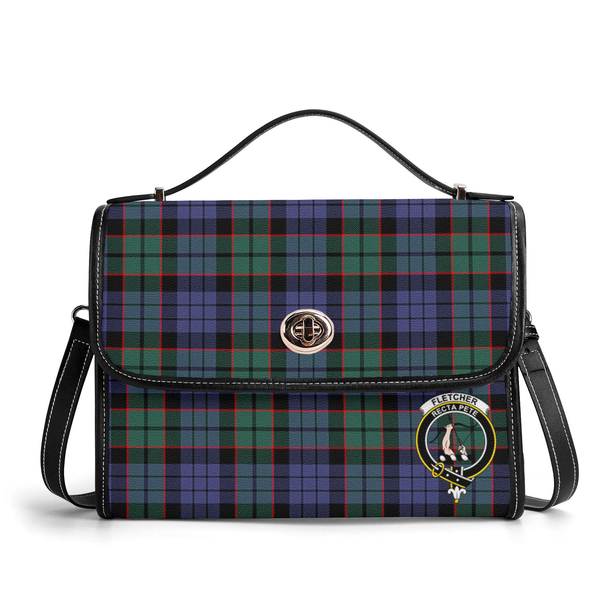 Fletcher Modern Tartan Crest Satchel Bag