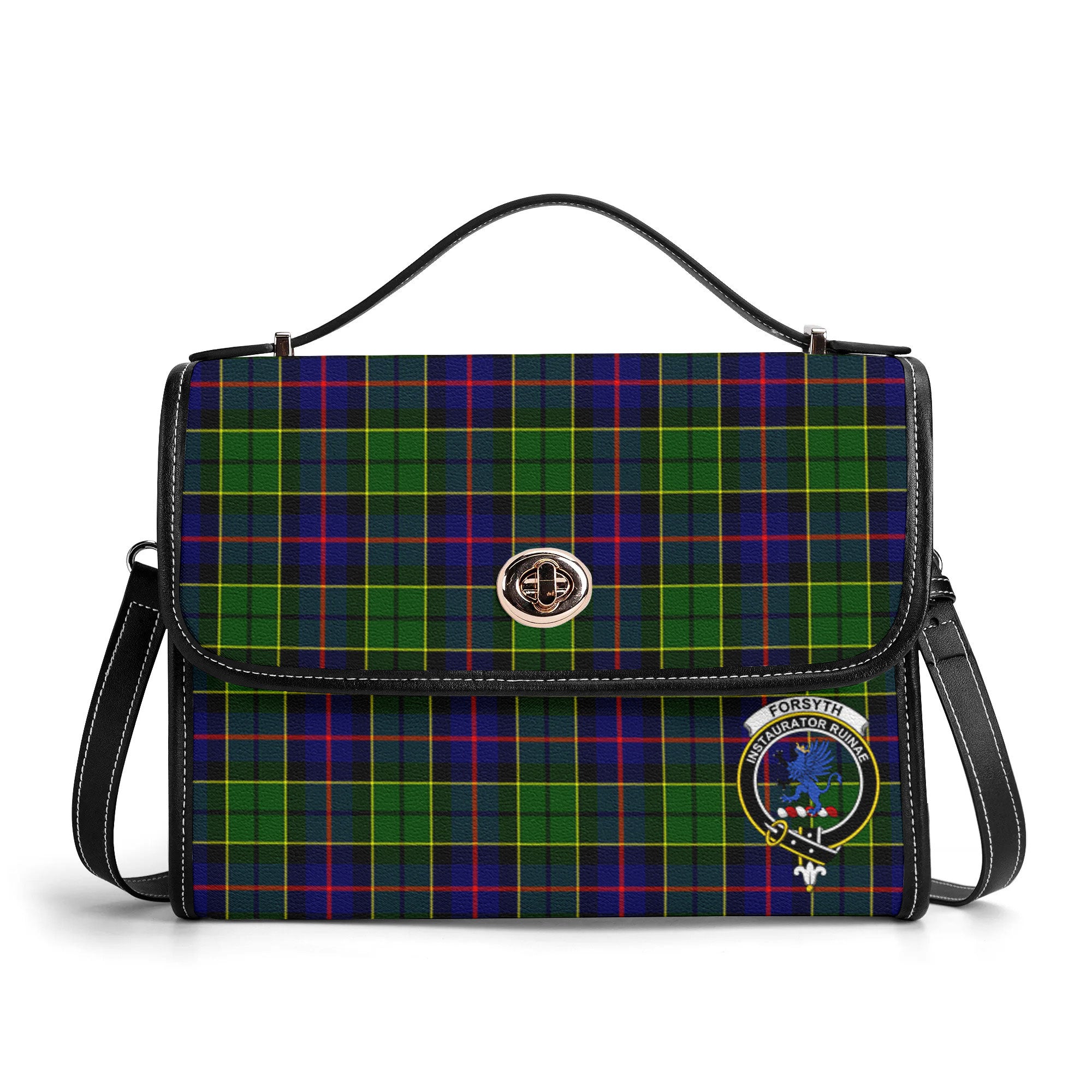Forsyth Modern Tartan Crest Satchel Bag