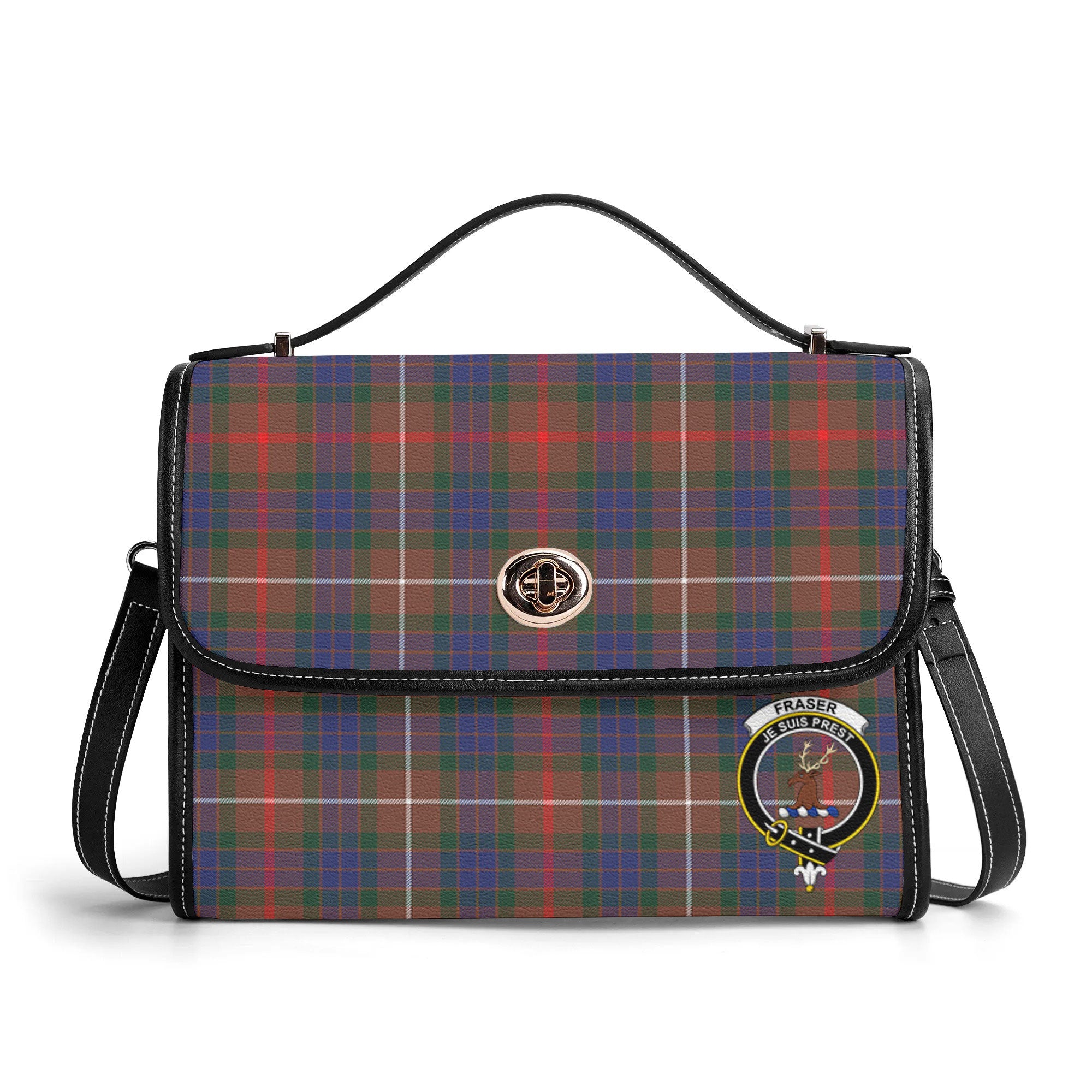 Fraser (of Lovat) Hunting Modern Tartan Crest Satchel Bag