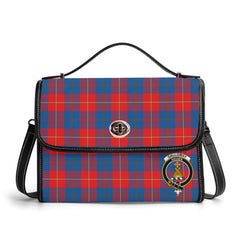 Galloway Red Tartan Crest Satchel Bag