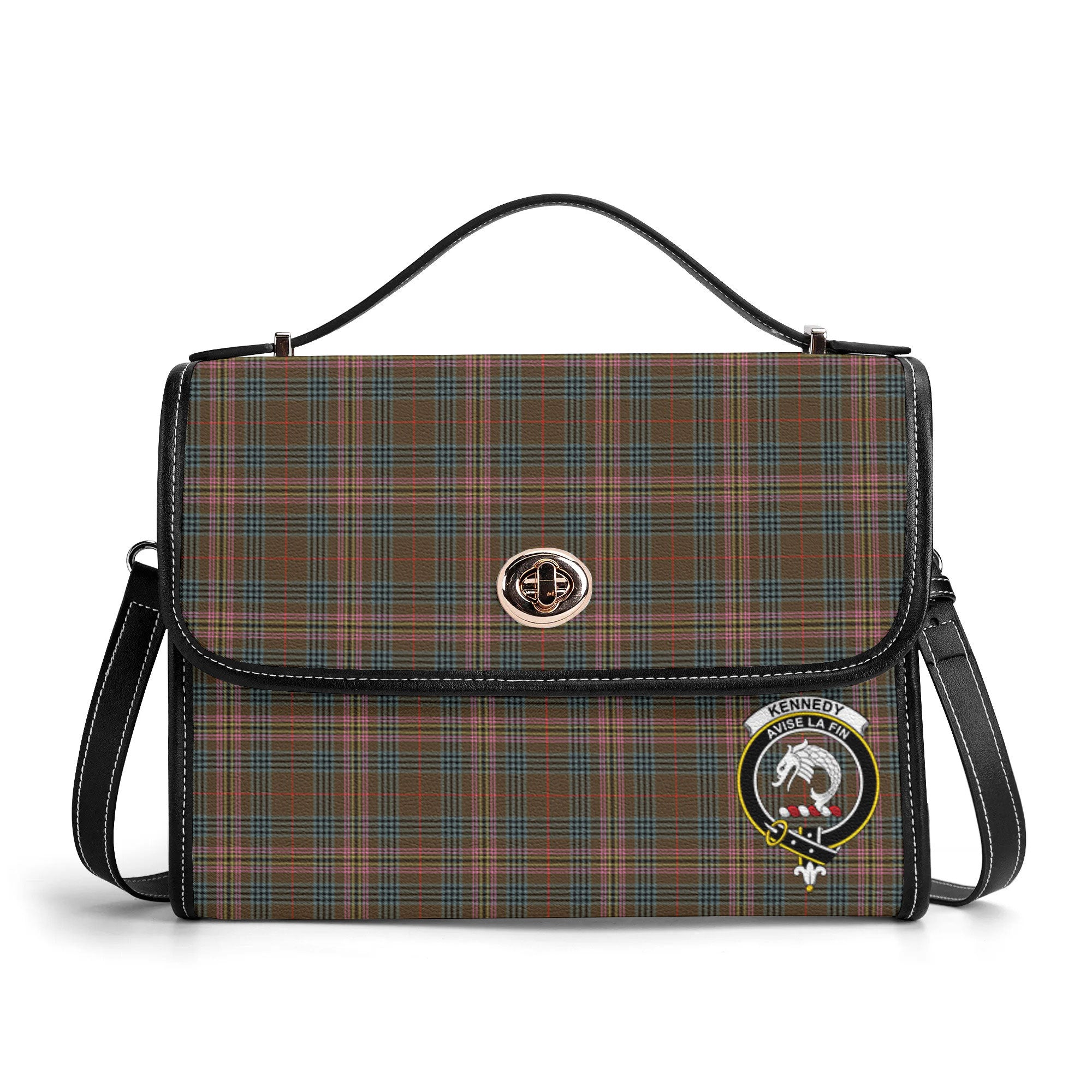 Kennedy Weathered Tartan Crest Satchel Bag