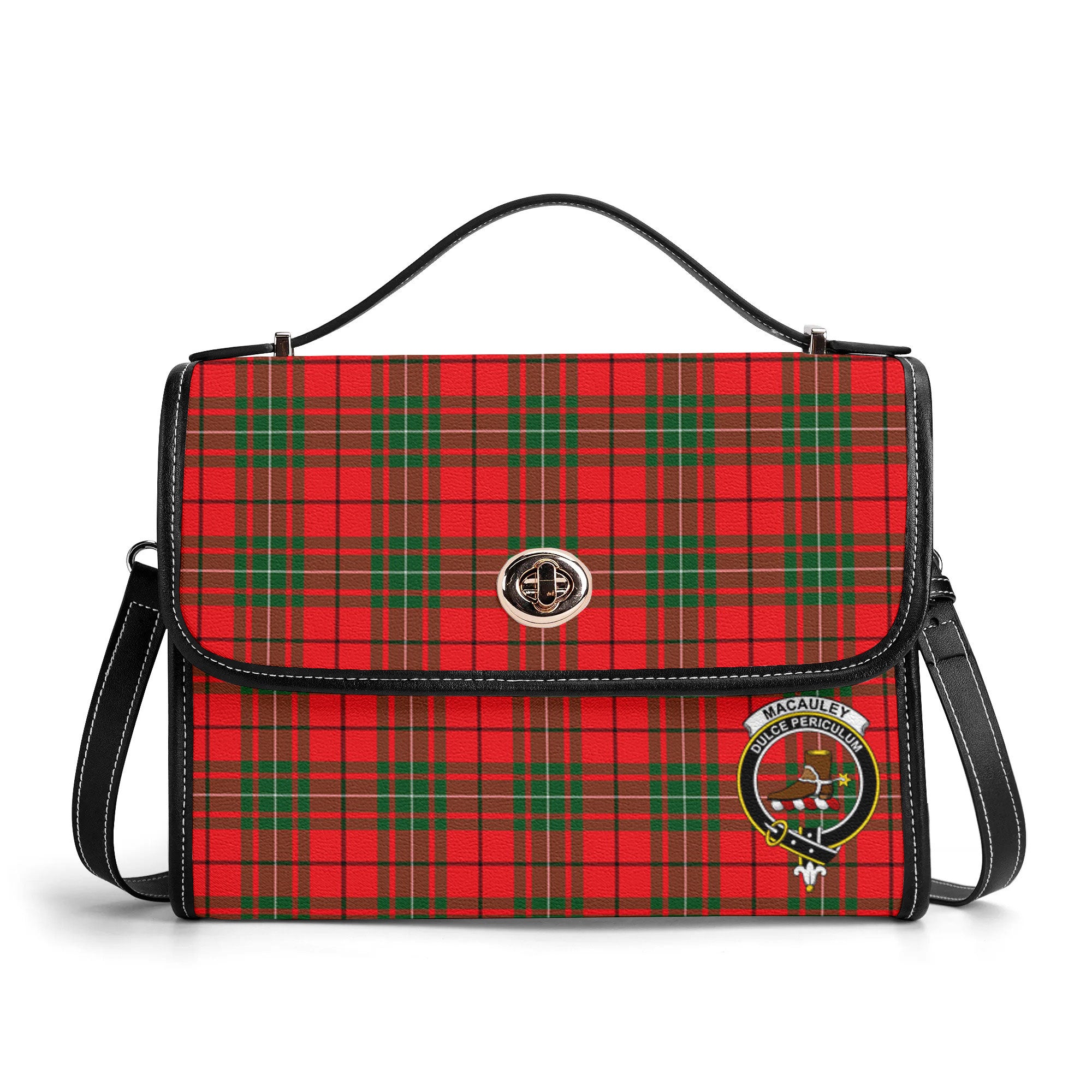 MacAuley Modern Tartan Crest Satchel Bag